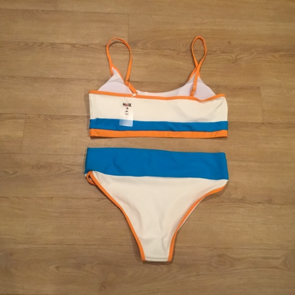 Women's High Waist Color Block Bikini Sets - Picture 5 of 6